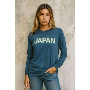 FREE CITY Japan Blue Long Sleeve Shirt Top  Women's Size Large